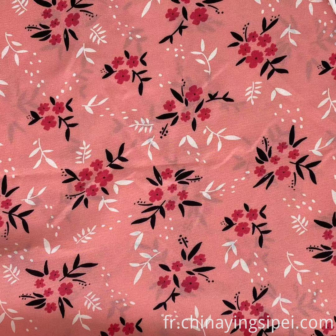 ISP Textile Flower Print 4 Way Stretch 97% Polyester 3% Tissu d'élastane Tissu d'impression pour femme robe